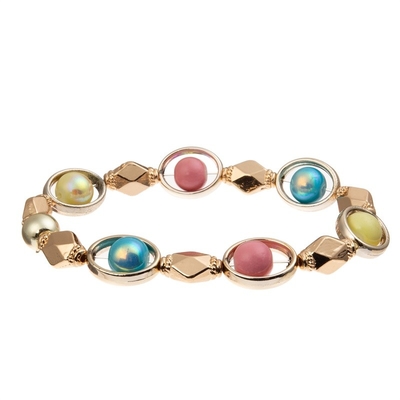 Rainbow Heart Charm Handmade Beads Bracelet Colorful For Women Party