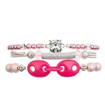 Square Zircon Crystal Stretchy Beads Handmade Bracelet For Women Party Game