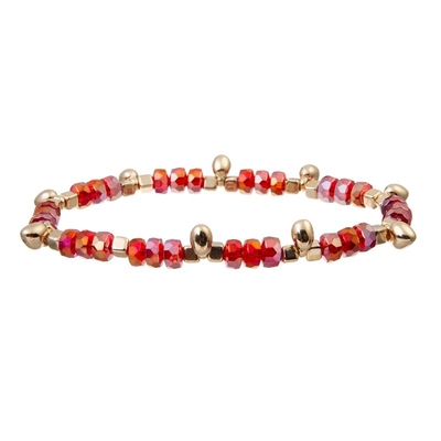 Red Handmade Beads Bracelet Set Stackable Family Custom Name Bracelet