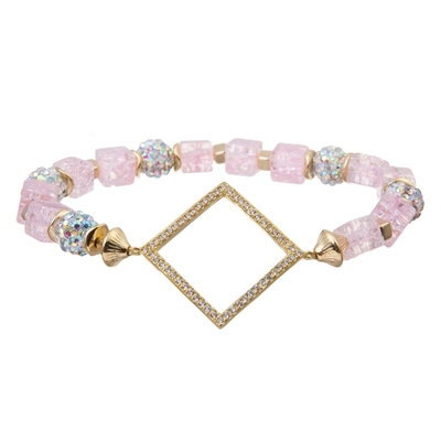 Boho Style Shiny Pink Multi Layer Stackable Bracelet Set 6.5&quot; For Women