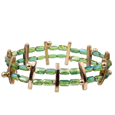 Handmade Green Glass Seed Bead Stretchy Crystal Dainty Bracelet Stackable