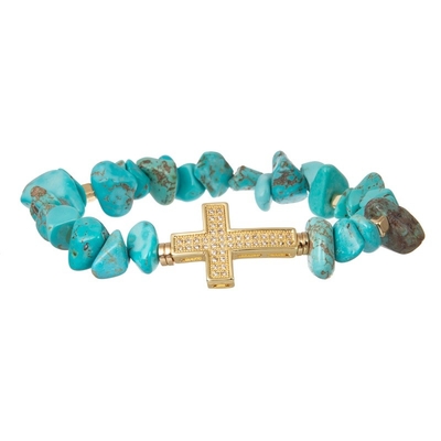 Bohemia Multi Blue Turquoise Stack Beaded Elastic Bracelet For Summer Fashion