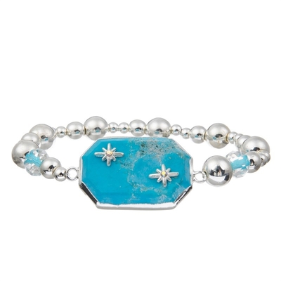 Silver Stars Natural Turquoise Anxiety Relief Bracelet