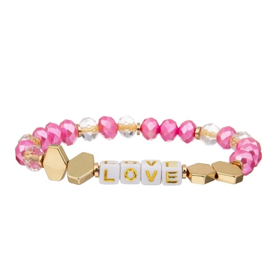 Customize Love Letter Beads Minimalist Stretchy Bracelet Stackable Handmade Dainty