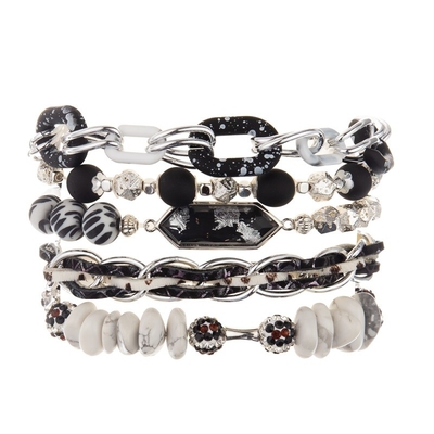 Miami Style Silver Chain Link Bracelet Magnetic Buckle