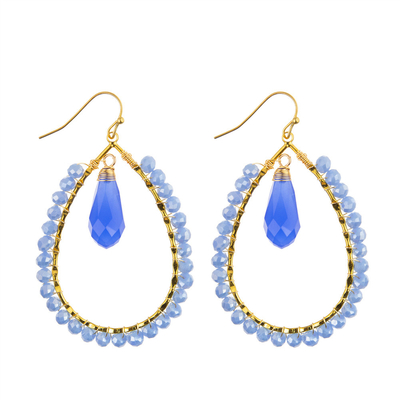 Grape Seeds Drop Shaped Handmade Beads Earring Multi Colors