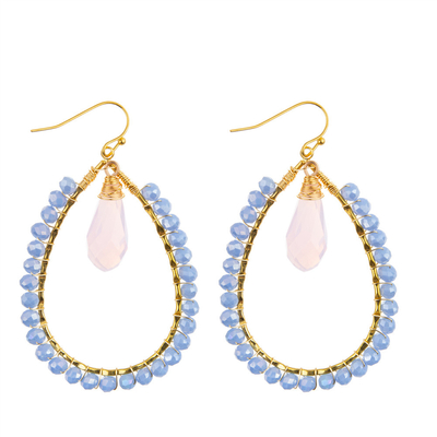 Grape Seeds Drop Shaped Handmade Beads Earring Multi Colors