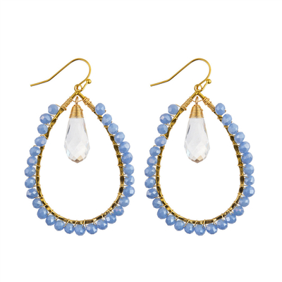 Grape Seeds Drop Shaped Handmade Beads Earring Multi Colors