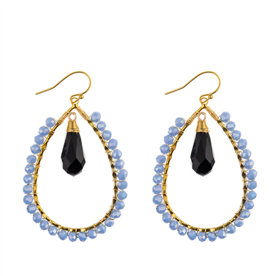 Grape Seeds Drop Shaped Handmade Beads Earring Multi Colors