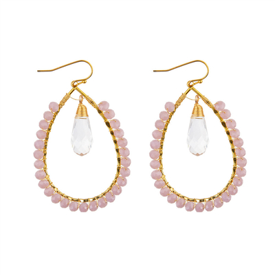 Grape Seeds Drop Shaped Handmade Beads Earring Multi Colors