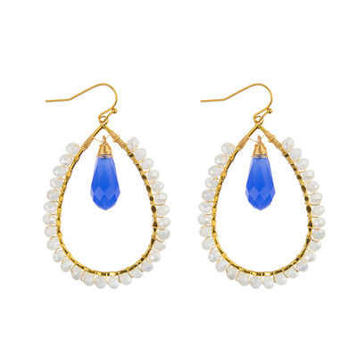 Grape Seeds Drop Shaped Handmade Beads Earring Multi Colors