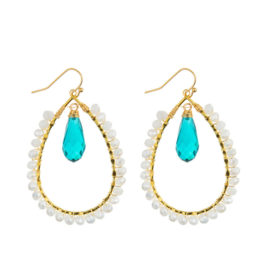 Grape Seeds Drop Shaped Handmade Beads Earring Multi Colors