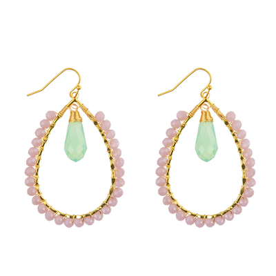 Grape Seeds Drop Shaped Handmade Beads Earring Multi Colors