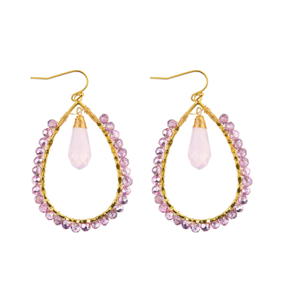 Grape Seeds Drop Shaped Handmade Beads Earring Multi Colors