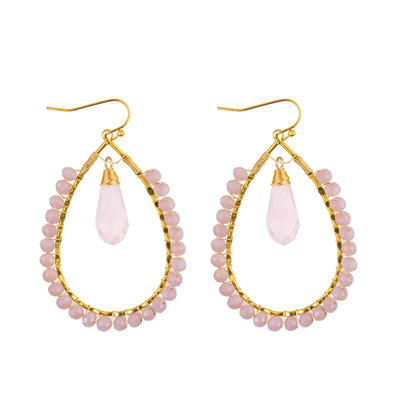 Grape Seeds Drop Shaped Handmade Beads Earring Multi Colors