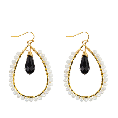 Grape Seeds Drop Shaped Handmade Beads Earring Multi Colors