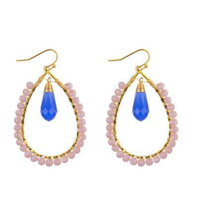 Grape Seeds Drop Shaped Handmade Beads Earring Multi Colors