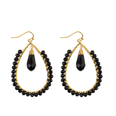 Grape Seeds Drop Shaped Handmade Beads Earring Multi Colors