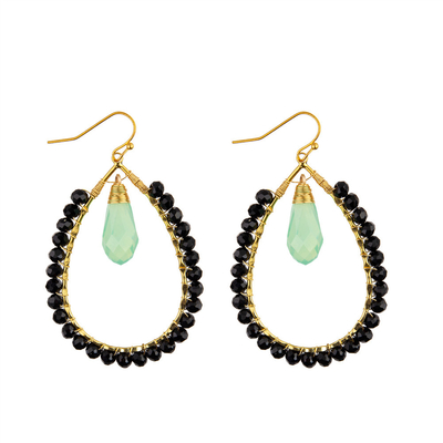 Grape Seeds Drop Shaped Handmade Beads Earring Multi Colors