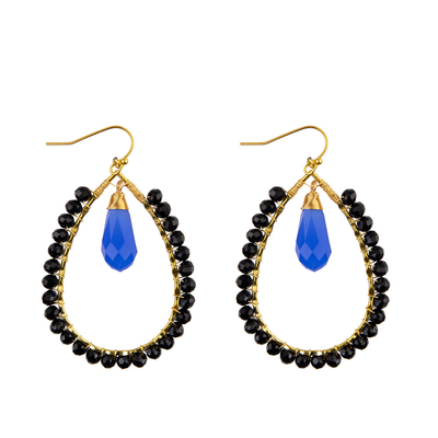Grape Seeds Drop Shaped Handmade Beads Earring Multi Colors