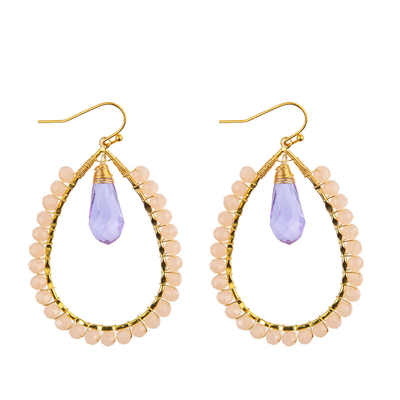 Grape Seeds Drop Shaped Handmade Beads Earring Multi Colors
