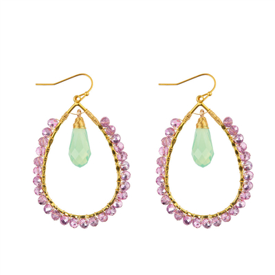 Grape Seeds Drop Shaped Handmade Beads Earring Multi Colors