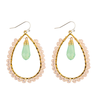 Grape Seeds Drop Shaped Handmade Beads Earring Multi Colors