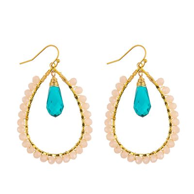 Grape Seeds Drop Shaped Handmade Beads Earring Multi Colors