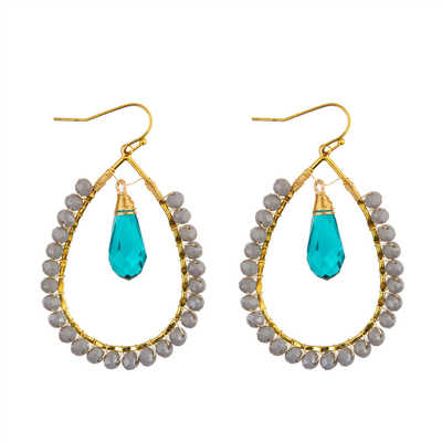 Grape Seeds Drop Shaped Handmade Beads Earring Multi Colors