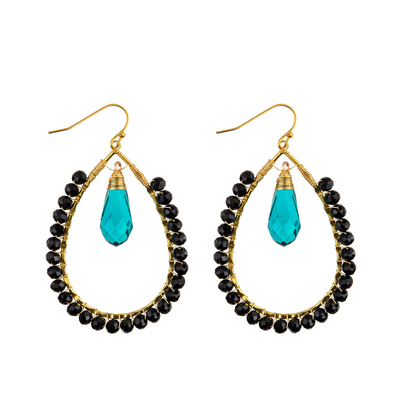 Grape Seeds Drop Shaped Handmade Beads Earring Multi Colors