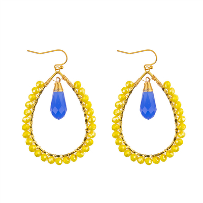 Grape Seeds Drop Shaped Handmade Beads Earring Multi Colors