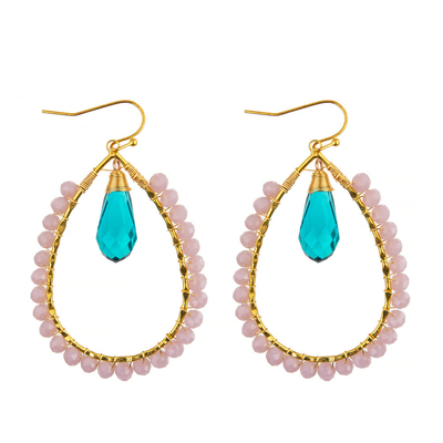 Grape Seeds Drop Shaped Handmade Beads Earring Multi Colors