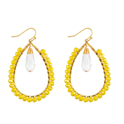 Grape Seeds Drop Shaped Handmade Beads Earring Multi Colors