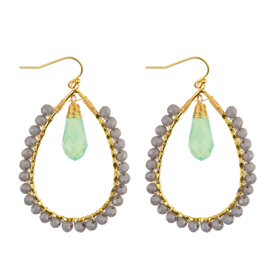 Grape Seeds Drop Shaped Handmade Beads Earring Multi Colors