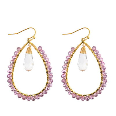 Grape Seeds Drop Shaped Handmade Beads Earring Multi Colors