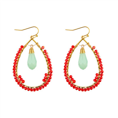 Grape Seeds Drop Shaped Handmade Beads Earring Multi Colors