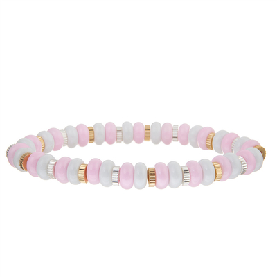 Amazonite Beach Gemstone Handmade Pave Beads Bracelets Stretch Multicolor Adjustable