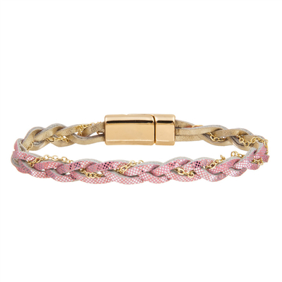Women'S Genuine Leather Braided Bracelet Handmade with Magnetic Clasp