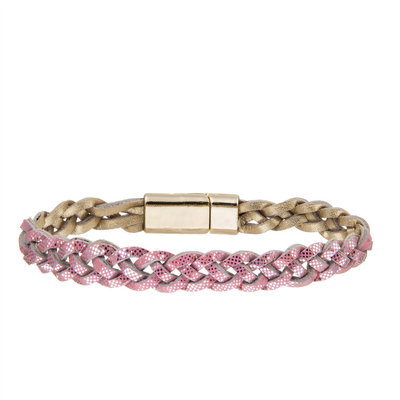 Women'S Genuine Leather Braided Bracelet Handmade with Magnetic Clasp