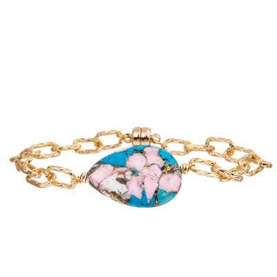 Jewelry Gold Plated Handmade Magnetic Clasp Chain Link Bangle Bracelet For Women