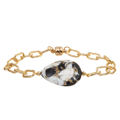 Jewelry Gold Plated Handmade Magnetic Clasp Chain Link Bangle Bracelet For Women